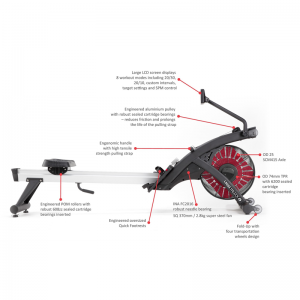 The LMX1752 Crossmaxx® Air Rower PRO is the ideal and innovative heavy duty rower